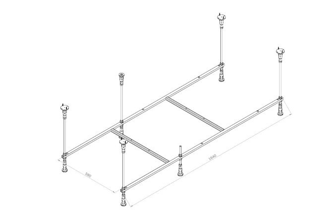 Каркас для ванны 170х70 AM.PM Func W84A-170-070W-R 164х56х58 см