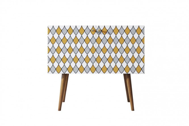 Изображение товара Комод Berber 90х80х45 см с принтом и коричневым каркасом