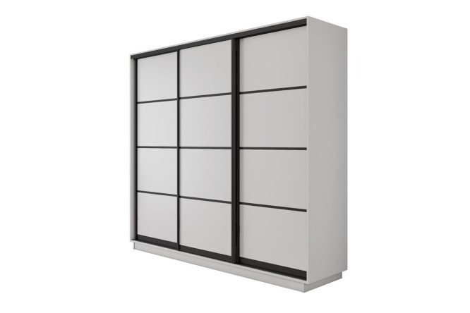 Изображение товара Шкаф-купе 3-дверный Slide-2 v.2 210х240х45 см, белый снег/чёрный профиль, с разделителями Изображение товара Шкаф-купе 3-дверный Slide-2 v.2 210х240х45 см, белый снег/чёрный профиль, с разделителями