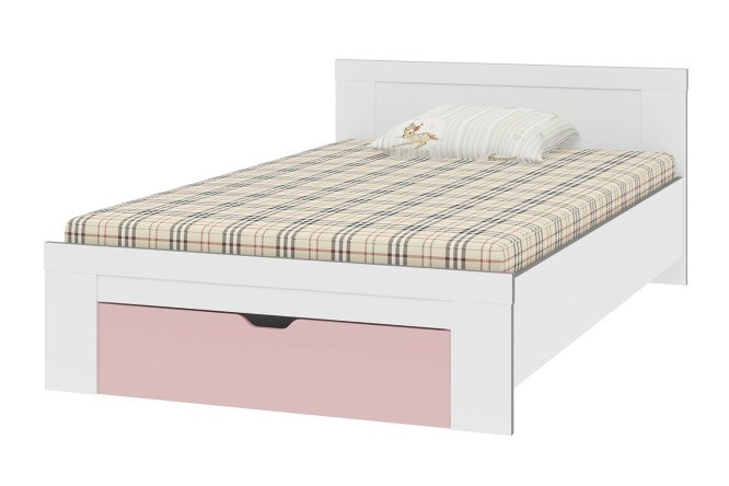 Изображение товара Кровать Сильвер 120х200 см белого и розового цвета