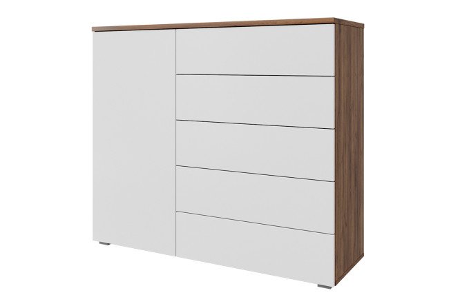 Изображение товара Комод Оскар Лайн 125,4х109,2х44 см белый дуб табачный push-to-open