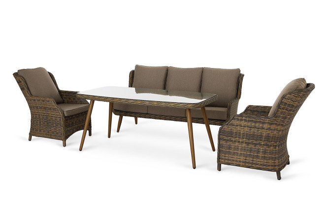 Изображение товара Набор садовой мебели Bergamo с прямоугольным столом и креслами