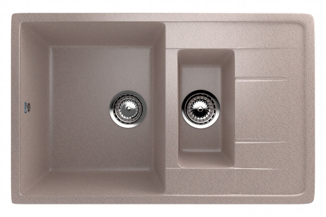 Изображение товара Мойка с крылом ULGRAN U-205 77x49.5x19.5 см Искусственный мрамор