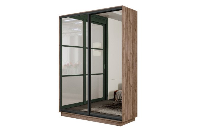 Изображение товара Шкаф-купе Slide-2 v.2 120х240х45 см дуб крафт табачный/чёрный профиль Изображение товара Шкаф-купе Slide-2 v.2 120х240х45 см дуб крафт табачный/чёрный профиль