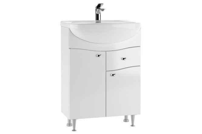 Изображение товара Тумба напольная Айсберг Волна В1 DA1021T с верхним ящиком 59,2 см