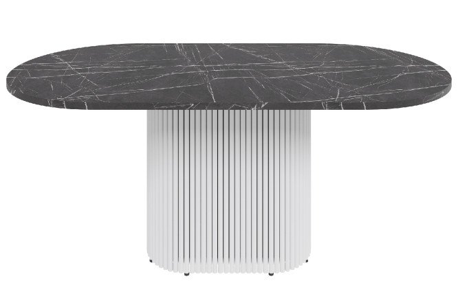 Стол GENGLASS Trubis oval с трубчатым подстольем 180х75х90 см