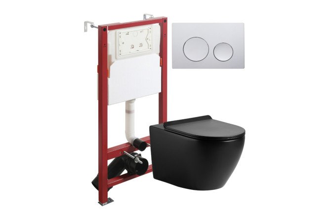 Изображение товара Унитаз с инсталляцией подвесной AGGER ATI03144+APB100