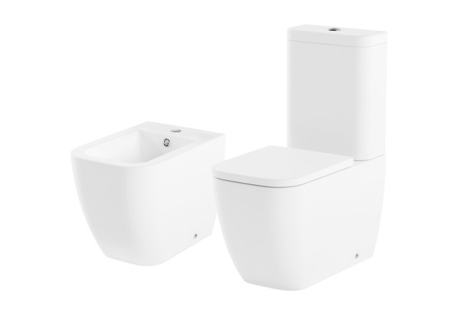 Изображение товара Комплект 2в1 для ванной комнаты One 34х82х66 см фарфор ободковая чаша моноблок