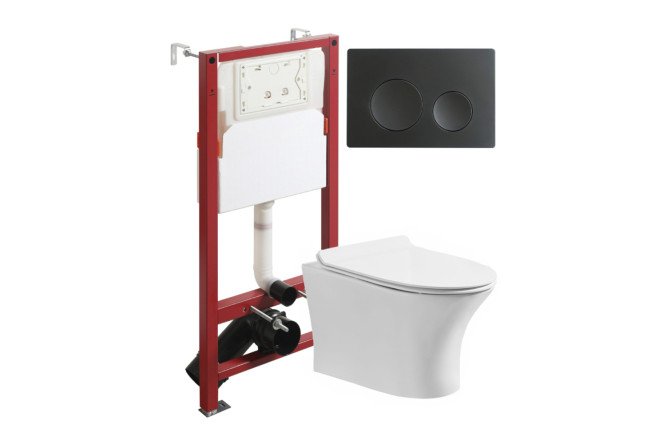 Изображение товара Подвесной унитаз с инсталляцией CI01-100W+APB144 белый, современный дизайн