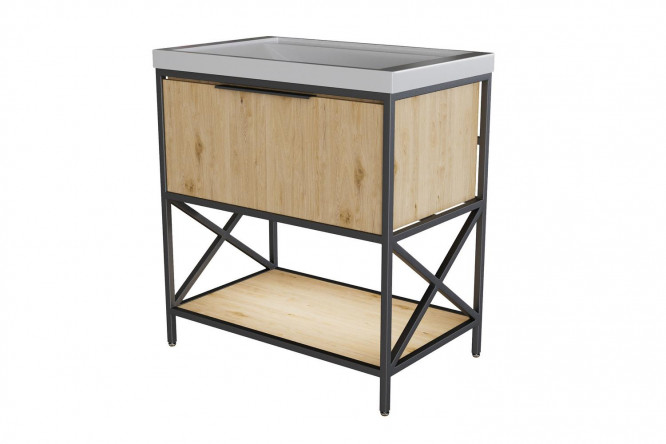 Изображение товара Тумба MIXLINE Бруклин-80 77 см дуб Бунратти современная мебель для ванной