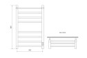Полотенцесушитель MELODIA Moderno Shelf ferrum П8 50х80 см