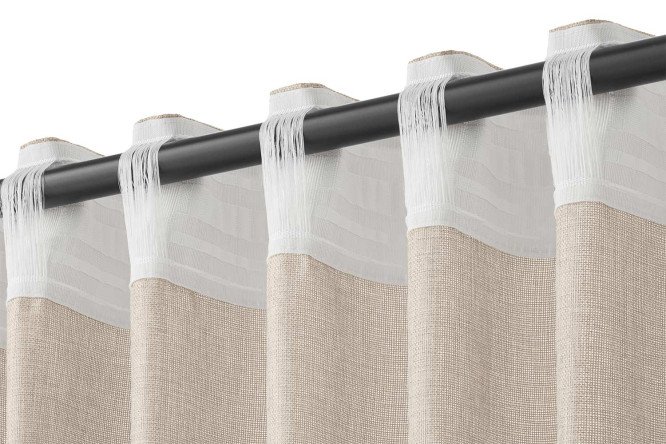 Штора на ленте MICASA Kosett 144х280 см, 1 шт., цвет бежевый