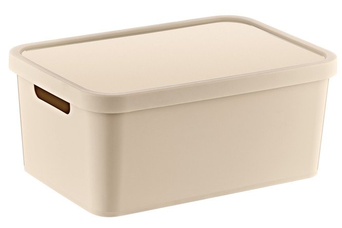 Изображение товара Контейнер с крышкой TRN-235 Latte 27.7x14x37 см 12 литров для хранения