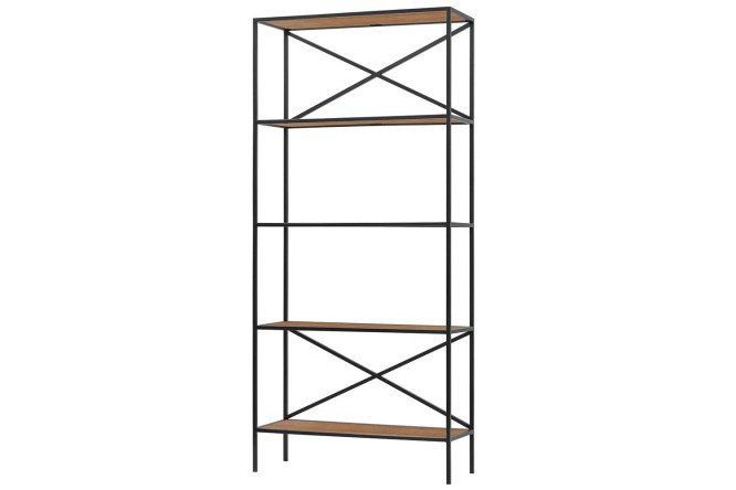 Изображение товара Стеллаж Karin 80х175х30 см металлический с ЛДСП черный