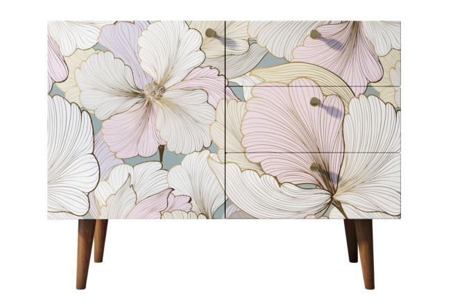 Изображение товара Комод Berber с 3 ящиками и дверкой, современный дизайн, размер 90х70х40 см