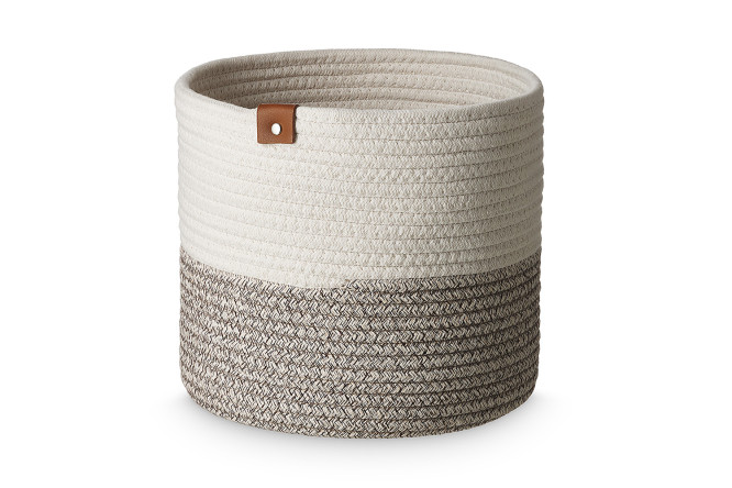 Изображение товара Корзина для хранения 603583-M 26x24x26 см поликоттоновый жгут белый коричневый