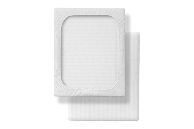 Фото 7 Простыня на резинке Stripe Premium Royal Страйп-сатин 140х200 см, До 22 см
