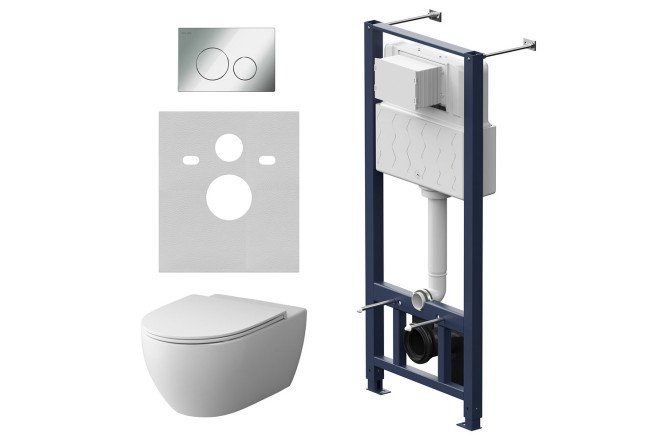 Изображение товара Инсталляция с унитазом и клавишей AM.PM Awe для современного туалета