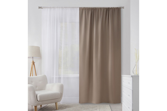 Изображение товара Штора на ленте MICASA Baudry 150x280 см кофейный стильное оформление интерьера