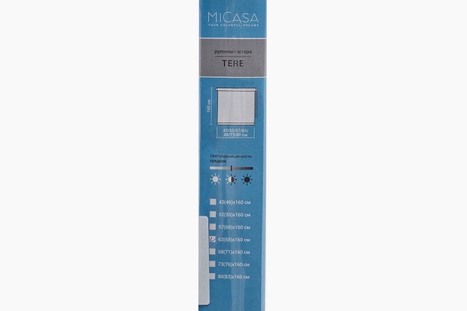 Фото 9 Рулонная штора MICASA Tere 80х160 см, цвет серебряный