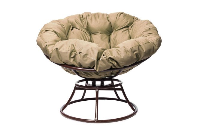 Изображение товара Кресло Папасан пружинка цвет каркаса коричневый, мягких элементов бежевый