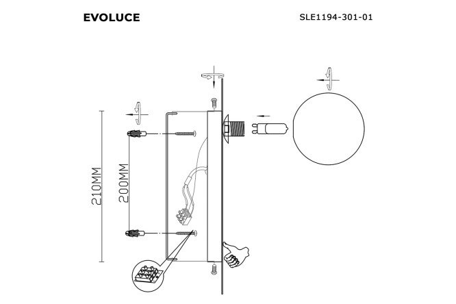 Светильник настенный EVOLUCE Tocco 2 кв.м, G9