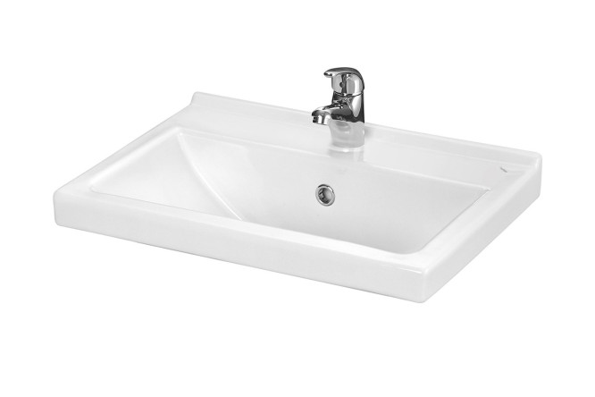 Изображение товара Раковина Визит 55 Накладная из фарфора белая 55х20х40 см