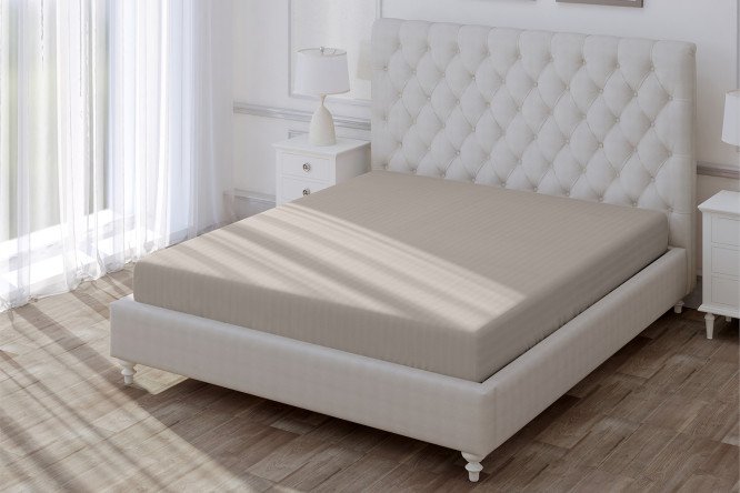 Простыня на резинке Coffee Cream Поплин 160х200 см