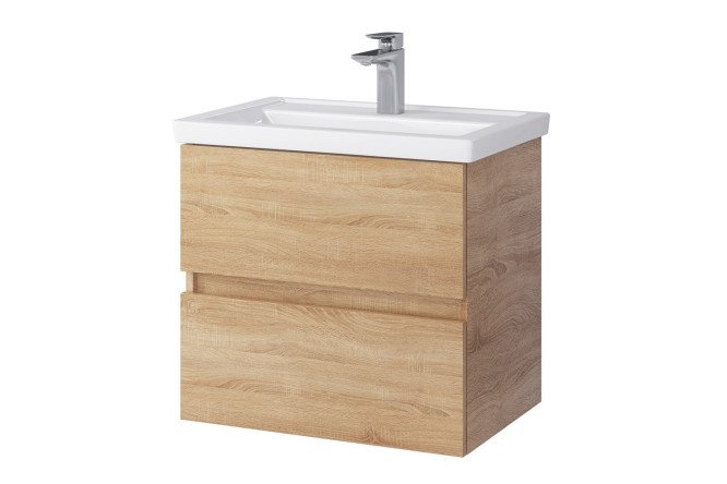 Изображение товара Подвесная тумба для ванной Gusto 60 61 см дуб светлый с доводчиком