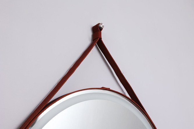Зеркало на ремне ALCORA Accent Brown Led 65х65 см