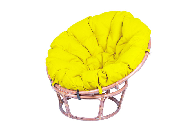 Изображение товара Кресло Папасан цвет каркаса миндаль матовый, мягких элементов жёлтый