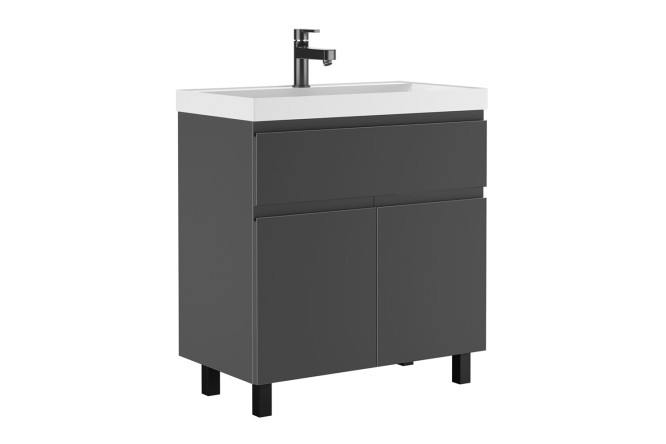 Изображение товара Тумба под раковину напольная Домино Graffo 79 см графит матовый