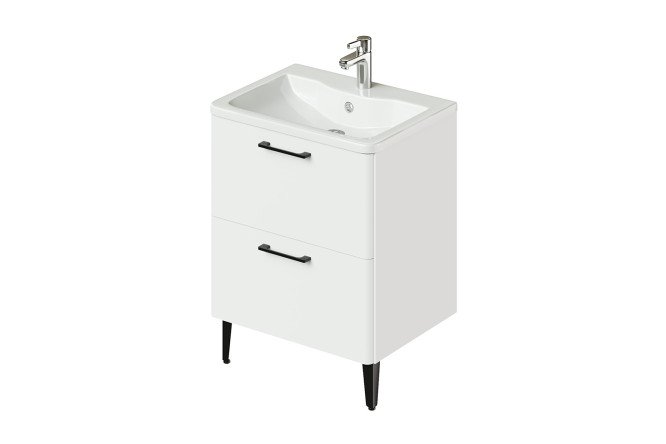 Изображение товара Тумба напольная Nais 2.0 59.5 см, цвет каркаса белый матовый (софт тач), фасада белый матовый (софт тач)