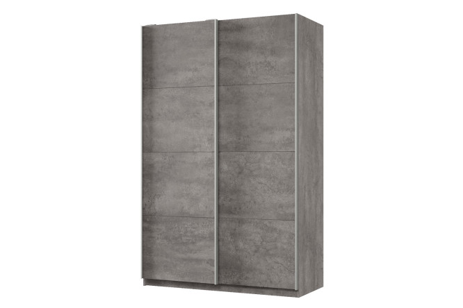 Изображение товара Шкаф-купе 2-дверный Практик 140х240х60 см, бетон, профиль серебро