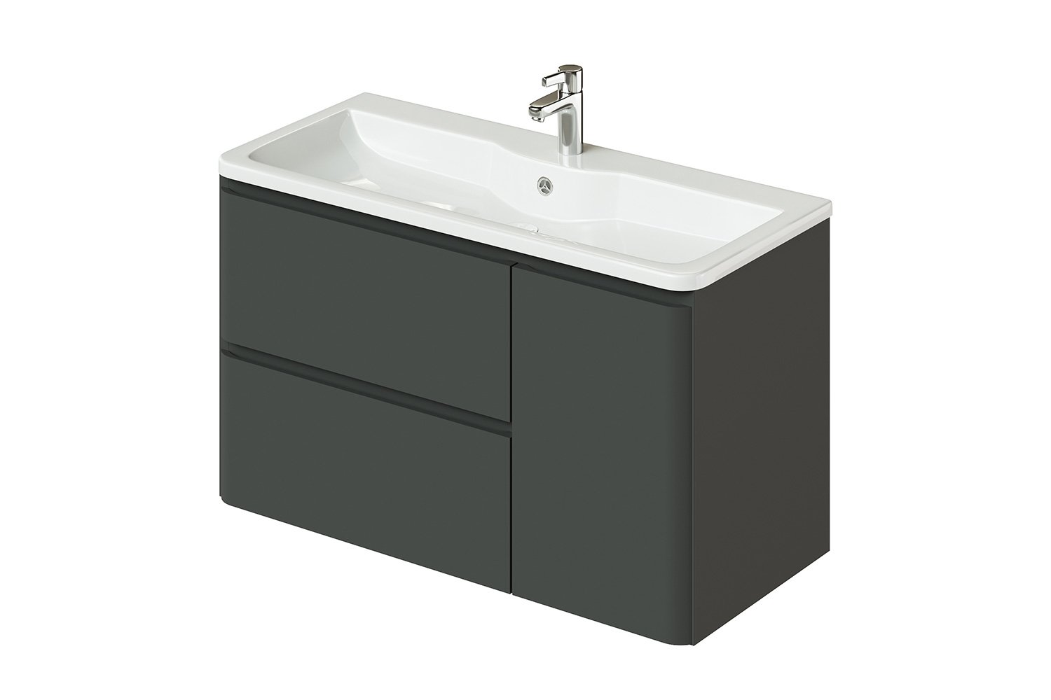 Тумба с раковиной Duravit l -Cube 80 графит один ящик