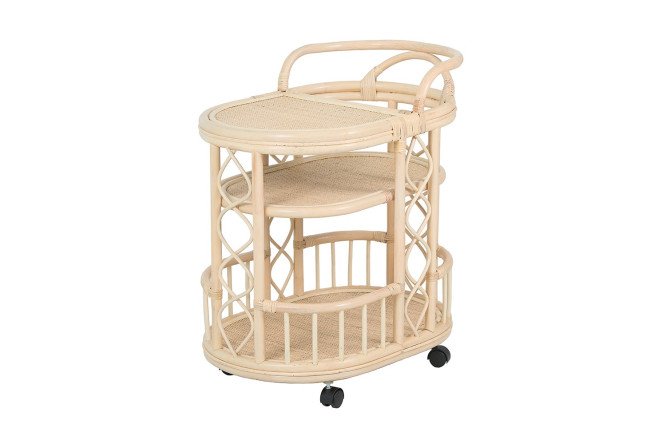 Изображение товара Сервировочный столик из стекла и ротанга 60 см 21/06