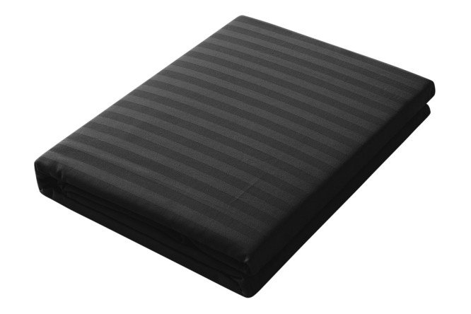 Простыня Stripe Premium Black Страйп-сатин 220х240 см, Евро