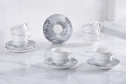 Набор чайных пар EVIO Breeze 6 перс., 12 предм., Костяной фарфор