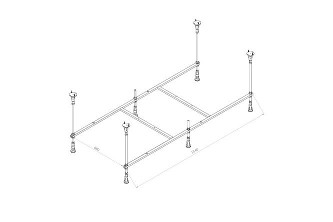 Каркас для ванны 160х70 AM.PM X-Joy W94A-160-070W-R 154х58.1х58 см