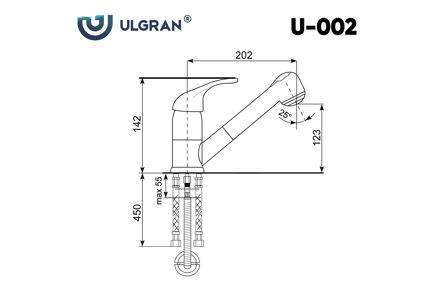 Смеситель ULGRAN Classic U-002 328