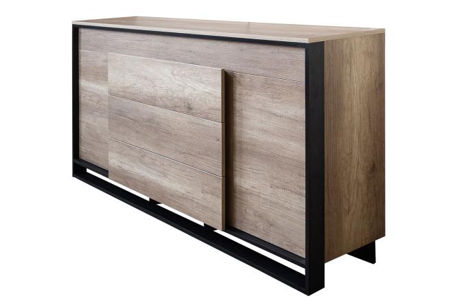 Изображение товара Комод Каньон в стиле модерн из дуба с чёрным каркасом 184,6х90х41,4 см
