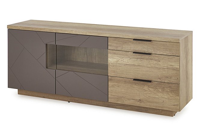 Изображение товара Современная тумба Kaylas с дубом каньон и силк шитаке 160,4х69,1х40,3 см