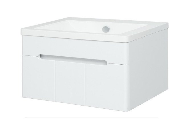 Изображение товара Тумба RUNO Парма 75 00-00001039 подвесная, 3 двери 72.9 см, цвет каркаса белый, фасада белый
