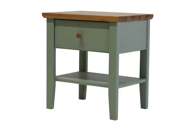 Изображение товара Тумба прикроватная Саргас с ящиком из массива сосны, цвет эвкалипт