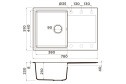 Мойка врезная с крылом OMOIKIRI Daisen 78T-SA 4993528 78х51х23 см