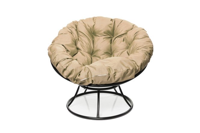 Изображение товара Кресло Папасан цвет каркаса чёрный, мягких элементов бежевый