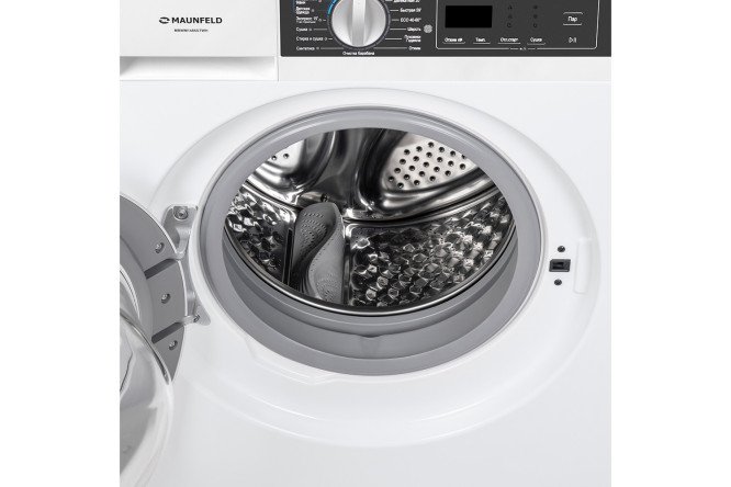 Стиральная машина встраиваемая с сушкой и паром MAUNFELD MBWM1486STWH, белый