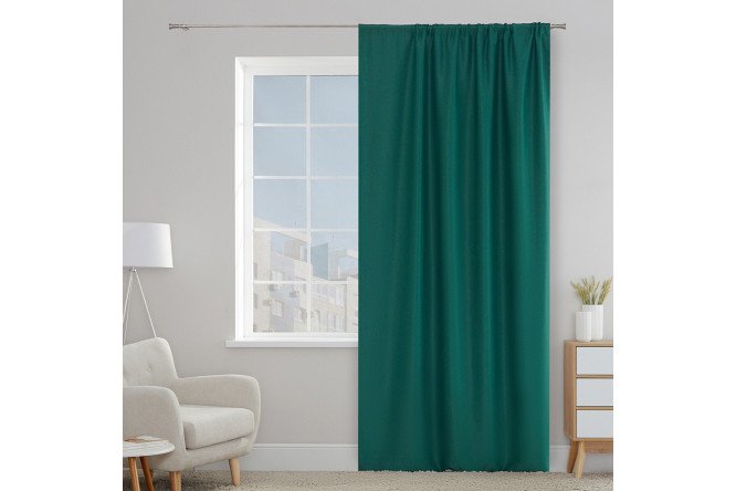 Изображение товара Штора на ленте MICASA Baudry 150х280 см зеленая практичная и стильная