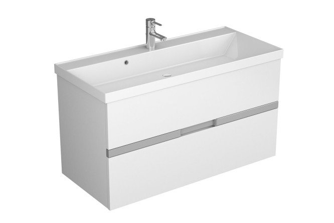 Изображение товара Тумба Allia 100 510009 для ванной комнаты белый глянец с раковиной