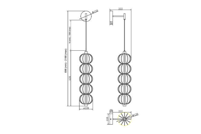 Бра LED MAYTONI Golden Cage 6 кв.м, LED